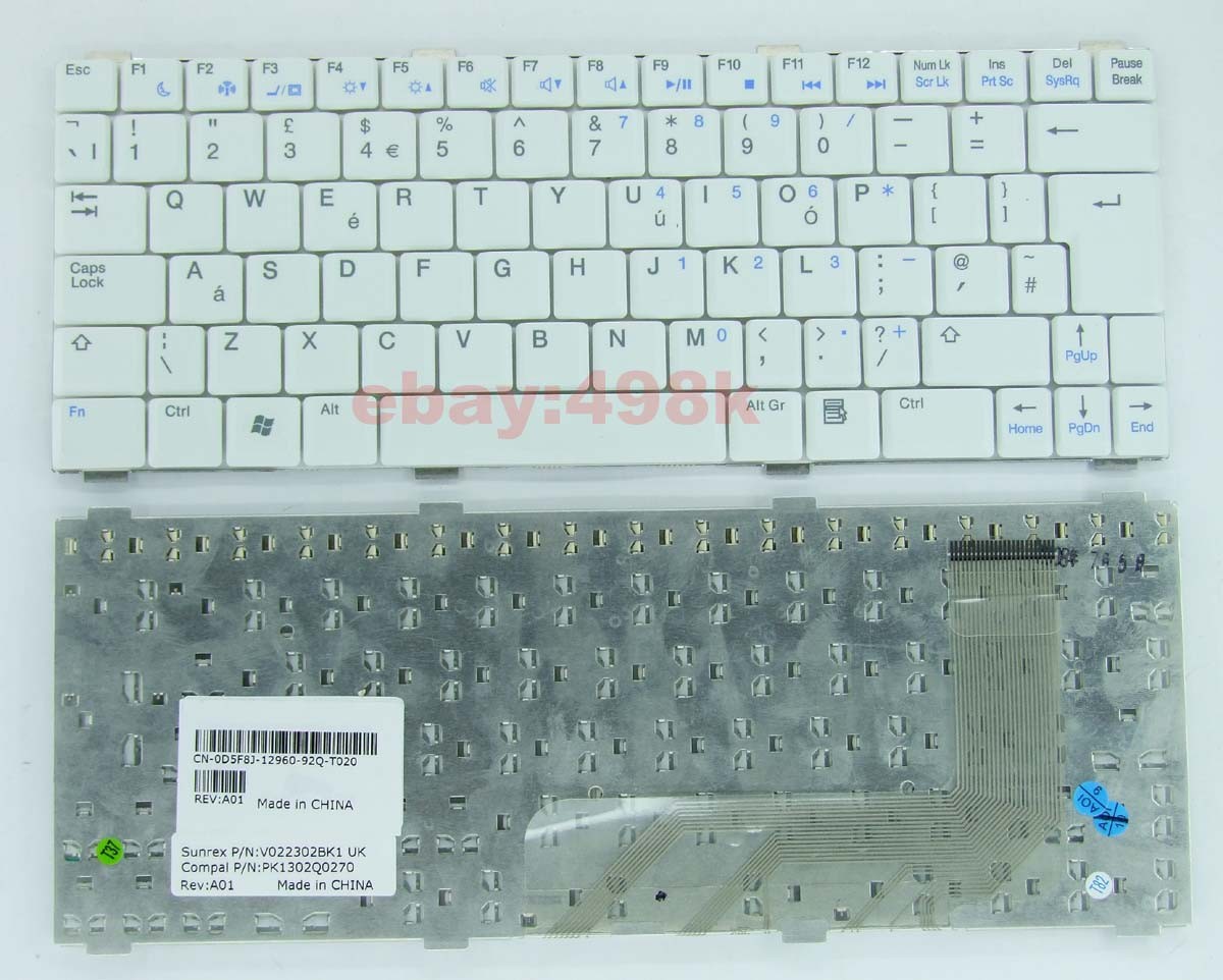 Клавиатура для ноутбука Dell Vostro 1200 V022302AK1, V022302BK1, V022302BS1, PK1302Q01C0, PK1302Q02C0, PK1302Q0250 Белая ТОЛЬКО АНГЛИЙСКИЕ БУКВЫ