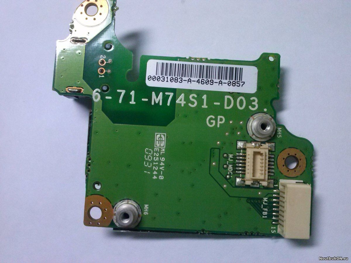 Плата LAN разъема для ноутбука DNS W765SU RJ11 BOARD 6-71-M74S1-D03 6-88-w76s1-5300 Clevo