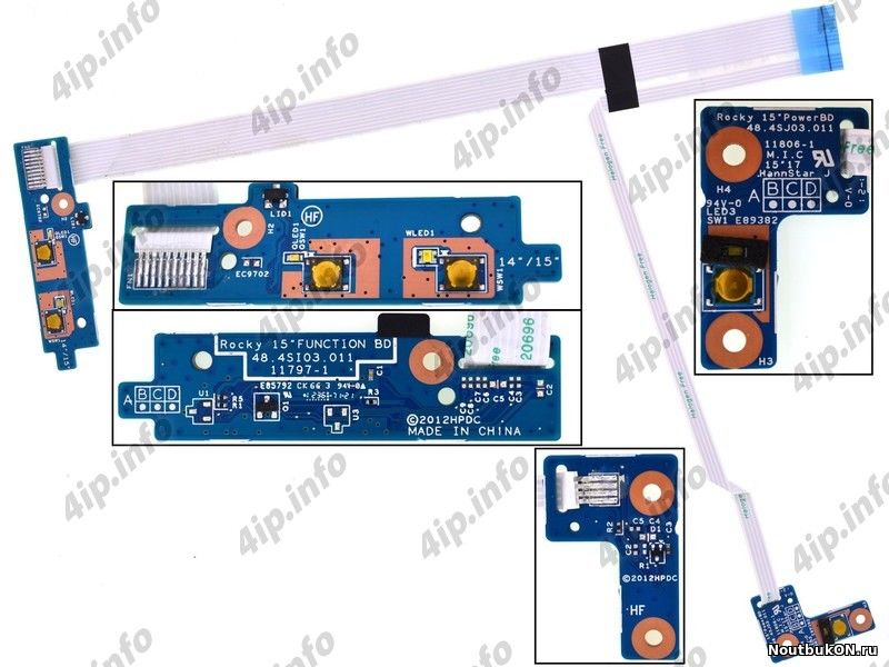 Плата кнопки включения для ноутбука HP ProBook 4540s / 4545S 48.4SI03.011 48.4SJ04.011