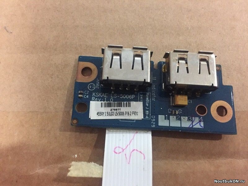 Плата USB РАЗЪЕМОВ для ноутбука TOSHIBA SATELLITE A500 A505 LS-5006P