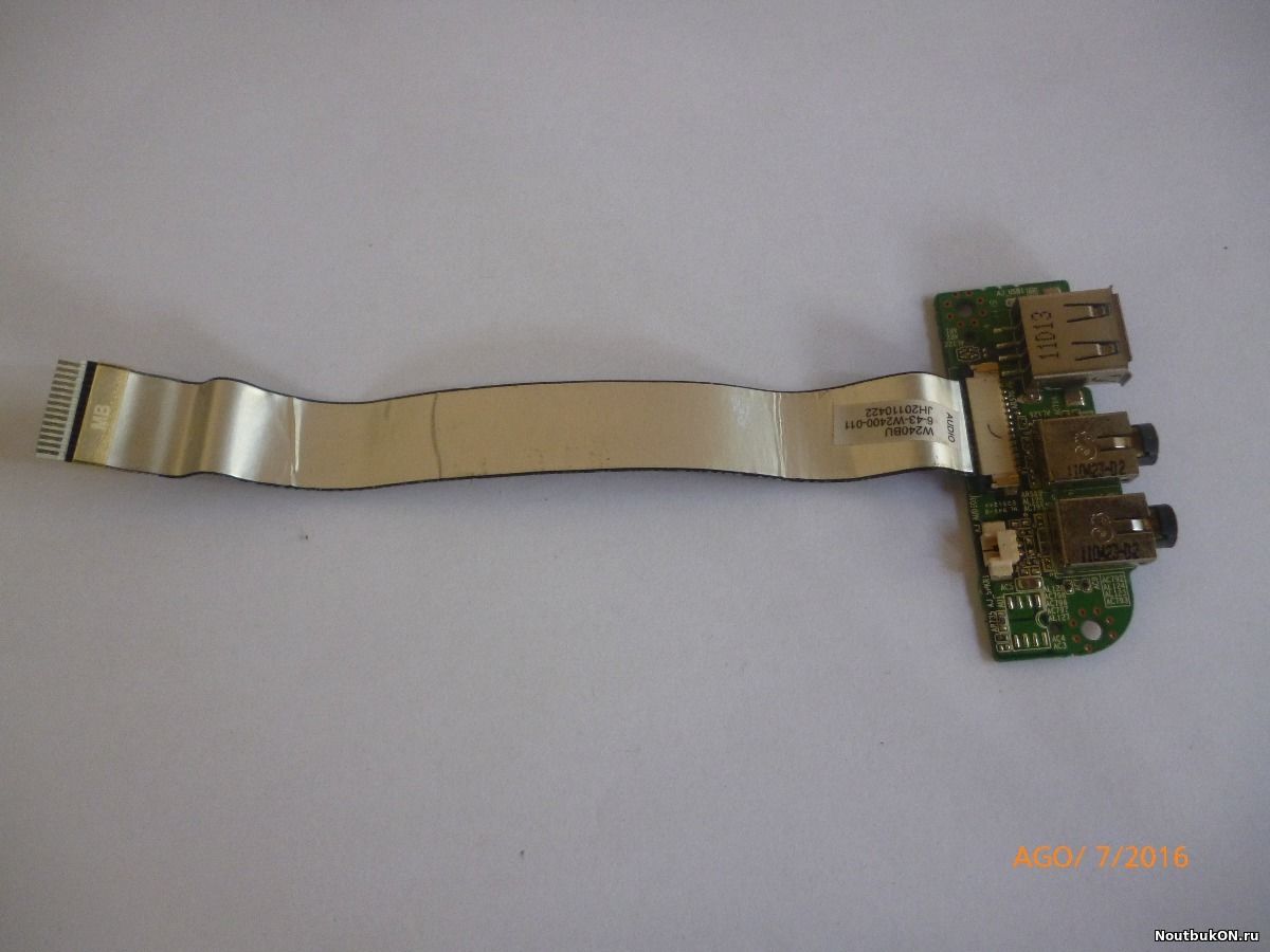 Плата USB и AUDIO разъемов для ноутбука DNS W271BUQ W271ELQ с ШЛЕЙФОМ W270BUQ 6-43-W27B0-010-2 C-71-W2408-D03