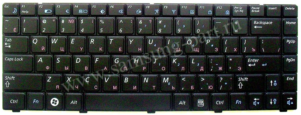 Клавиатура для ноутбука Samsung R418 / R420 / R423 / R425 / R428 / R430 / R439 / R440 / R463 / R465 / R469 / R470 / RV408 / RV410