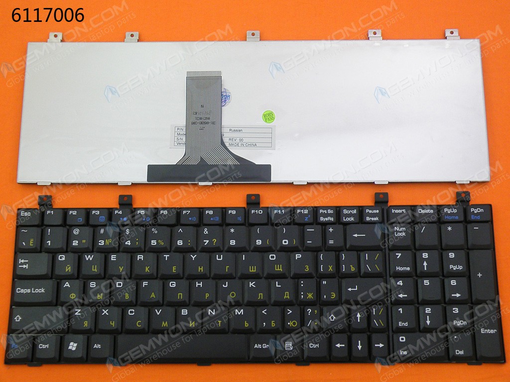 Клавиатура для ноутбука Roverbook Explorer W700h S11-00RU080-C54 MP-03233SU-359 Черная RU