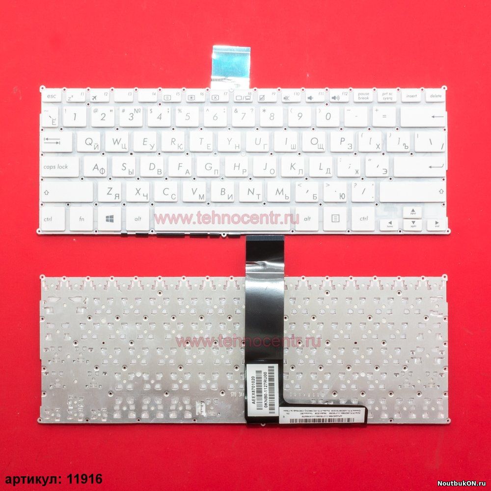 Клавиатура для ноутбука Asus F200CA, F200LA, F200MA белая