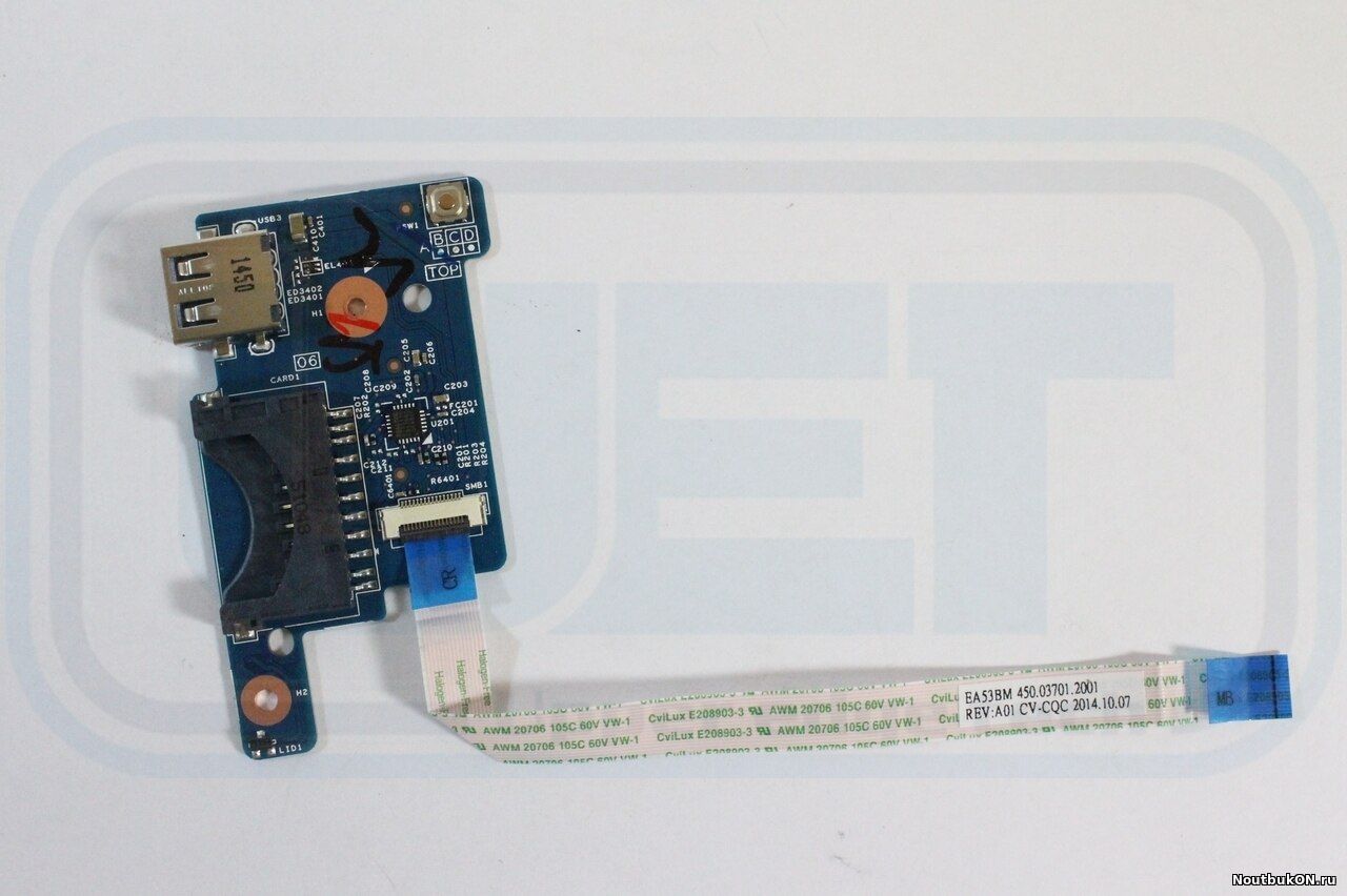 Плата кнопка включения разъем USB cardreader для ноутбука Pakcard Bell N15W4 Acer Extensa EX2508 MS2394 Acer Extensa EX2519 N15W4 ES1-531 ES1-512 448.03704.0011 с шлейфом 450.03701.1001 ea53bm ES1-571