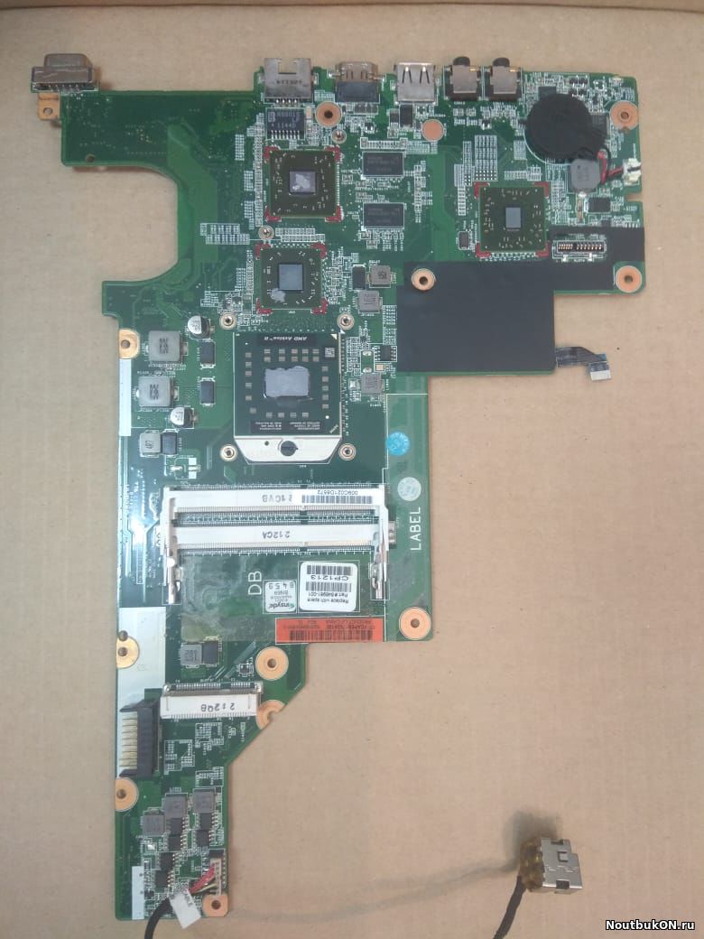 Материнская плата ноутбука HP cq43 430 630 cq57 646981-001 AMD НЕРАБОЧАЯ пробитая жестким КЗ