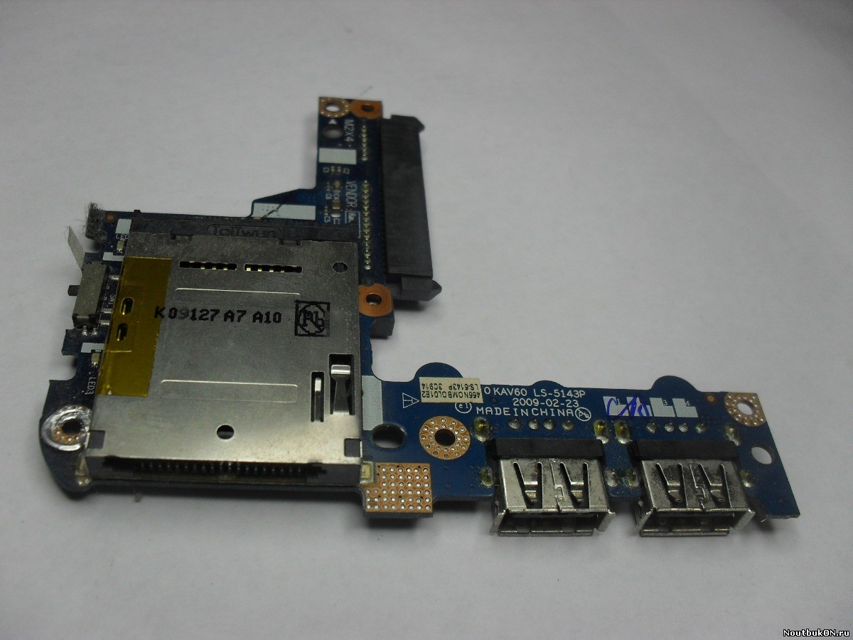 Разъем USB с кардридером от ноутбука Acer Aspire One D250		kav60 ls-5143p MLB-F-187975732_1257