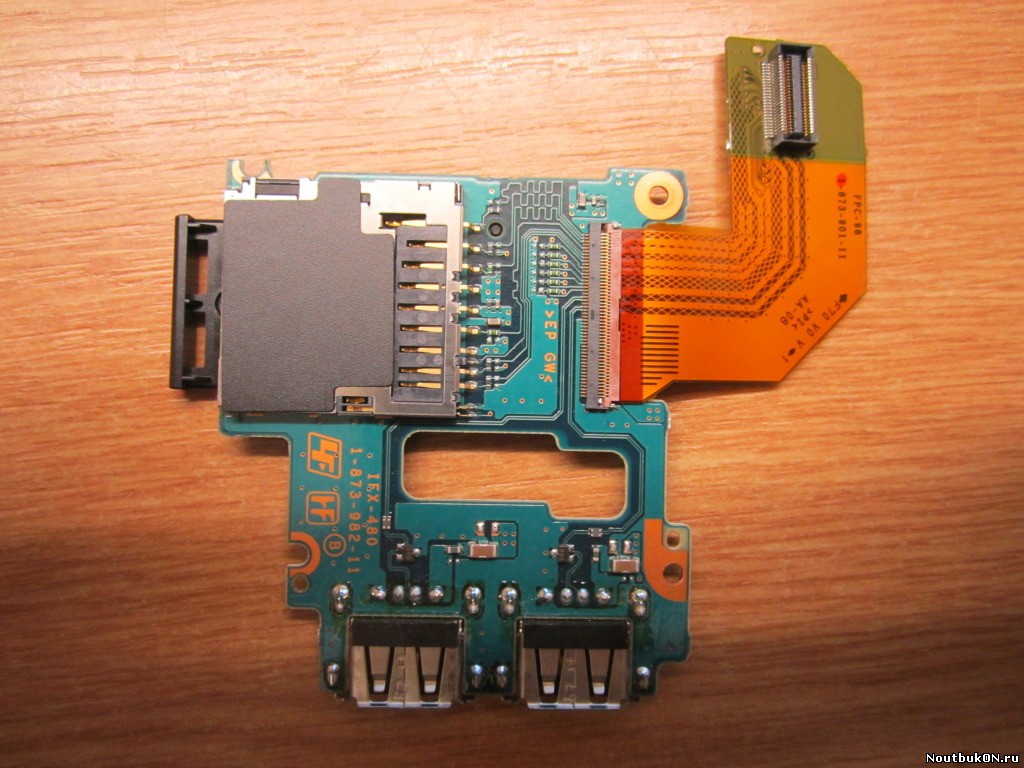 Плата USB разъемов с картридером для ноутбука Sony Vaio VGN-TZ31MN 1-873-982-11