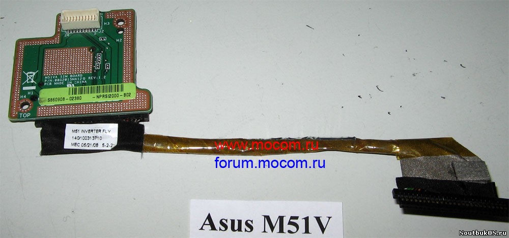 Плата подключения шлейфа инвертора со шлейфом для ноутбука на Asus M51 M51A z53 14g100313710 08g2015ma12c