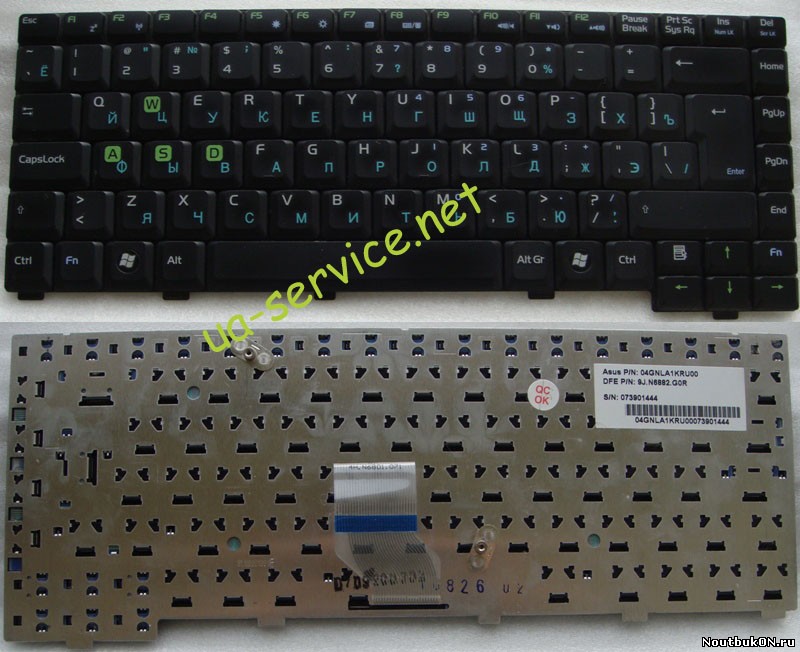Клавиатура для ноутбука ASUS G1S G1SN, A3G, A3N, A3L, A6, A6000 A3000 04GNLA1KRU00 K03066N2 04GNA53KRUS4 9j.n6882.g0R