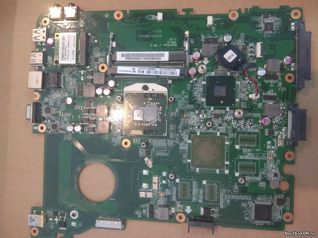 Материнская плата для ноутбука Emachines e732 e732zg DA0ZRCMB6C0 НЕРАБОЧАЯ УДАРНИЦА ОТОРВАН СЕВЕРНЫЙ МОСТ ХАБ intel video integreted без разъема питания