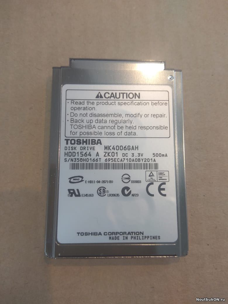 Жесткий диск гибридный hdd Samsung Q30 NP-Q30 12 " Toshiba MK4006GAH 40GB UDMA/100 4200RPM 2MB 1.8" Mini Hard Drive