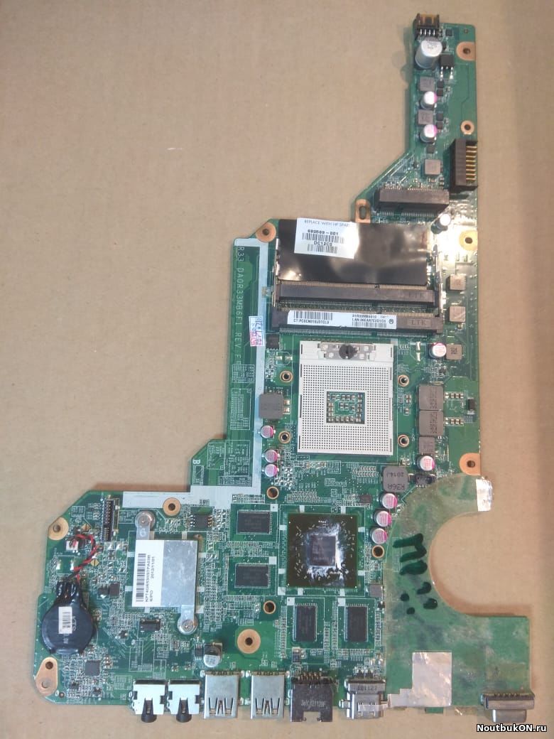Материнская плата для ноутбука HP Pavilion G7-2000 G6 2000, 2100, 2200 и 2300 Series DA0R33MB6F1 REV:F гнатая состояние не проверенно
