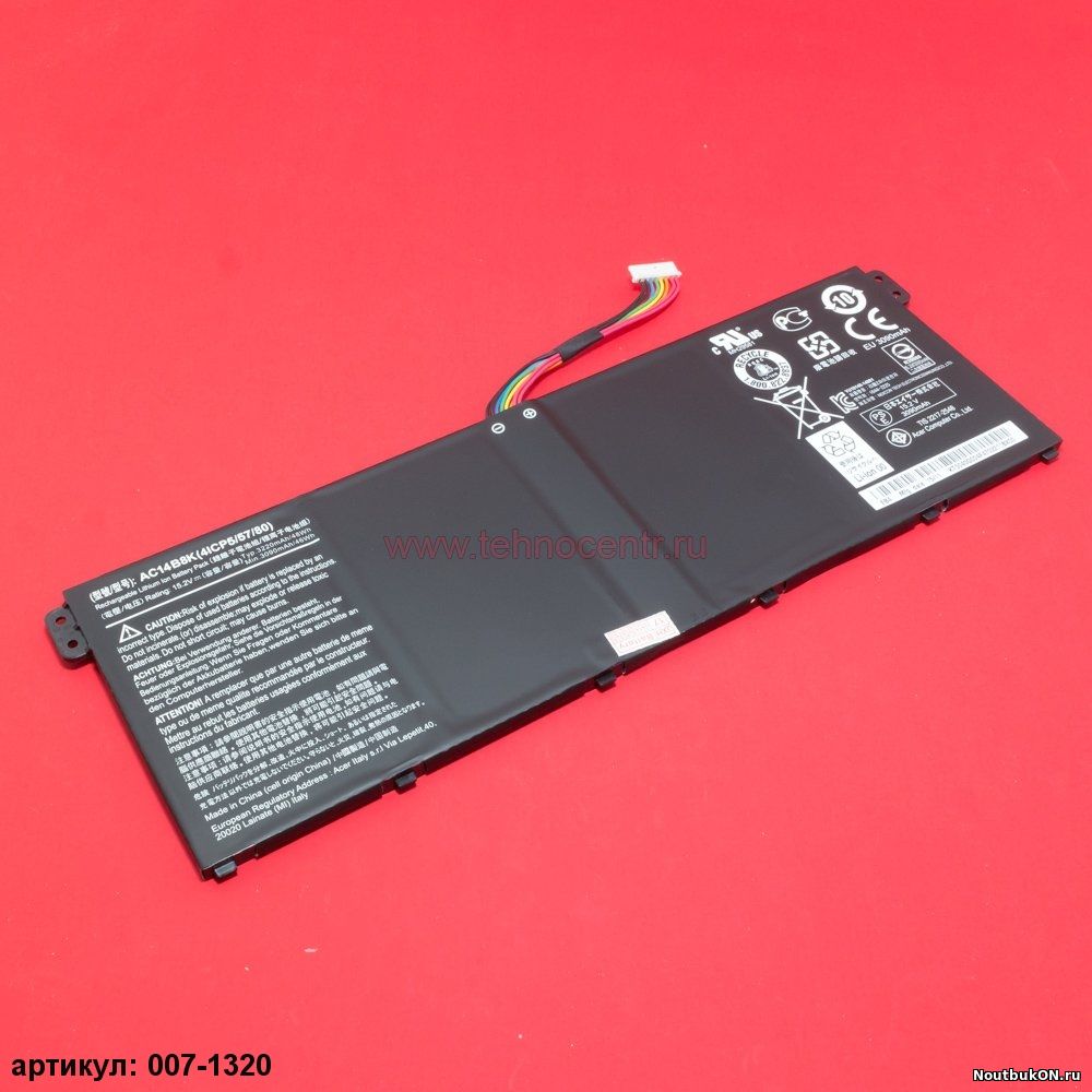 Аккумулятор для ноутбука Acer Aspire E3-111, E3-721, E5-771, ES1-311, ES1-711, R3-131T, R7-371T, V3-111, V3-112, V3-112P, Chromebook C810, C910, CB3-531, CB5-311, CB5-311P 4ICP5/57/80, AC14B8K, 15.2V