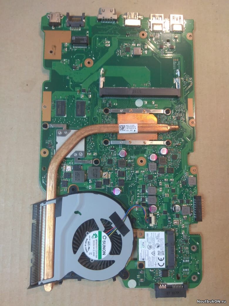 Материнская плата для ноутбука Asus X555SJ, X555SJ main board rev.2.0 Стоит процессор sr29e Intel Pentium N3700 BGA1170 1.6GHz, N16V-GM-B1 видеокарта GeForce GT920M Радиатор в комплекте.