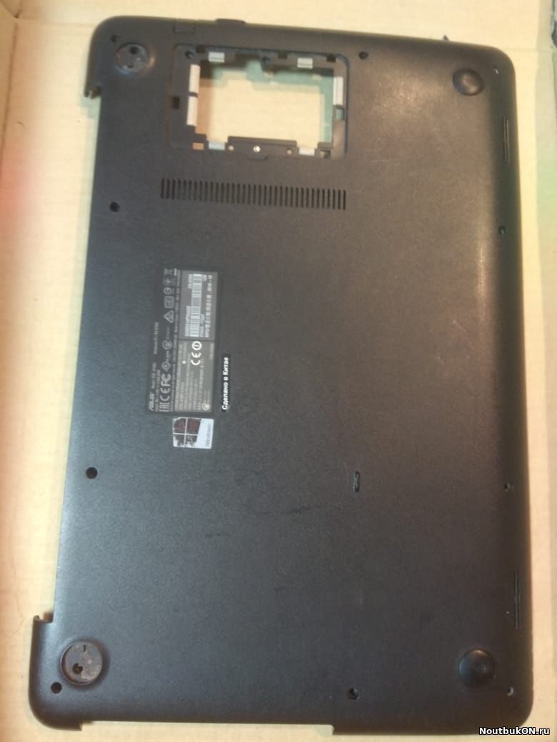 Часть корпуса ПОДДОН НИЖНЯЯ ЧАСТЬ КОРЫТО для ноутбука Asus X756, X756UA 39XK9TCJN30 13NB0A01AP0141 K756U НЕМНОГО СЛОМАНЫ КРЕПЛЕНИЯ ПОД РЕЗИНКАМИ БЕЗ КРЫШКИ ОЗУ RAM