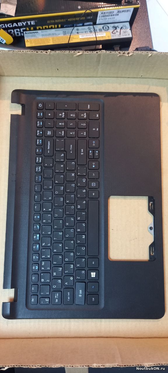 Топ_кейс с клавиатурой ЗАЛИТОЙ для ноутбука Acer Aspire Acer ES1-523 ES1-532 ES1-572 AP1NX000400 GD0N2.005, NKI151S01Z, PK131NX2A04, AEZAA700110, 0KN1-0T1RU11, 6BGD0N2005, AP1NX000400-HA2 БЕЗ ТАЧПАДА