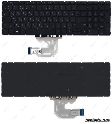 Клавиатура для ноутбука HP ProBook 450 G6, 455 G6, 450R G6 черная, без рамки