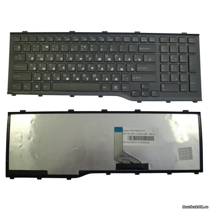 Клавиатура для ноутбука Fujitsu-Siemens LifeBook AH532, A532, N532, NH532 Совместимые P/n: CP569151-01, MP-11L63US