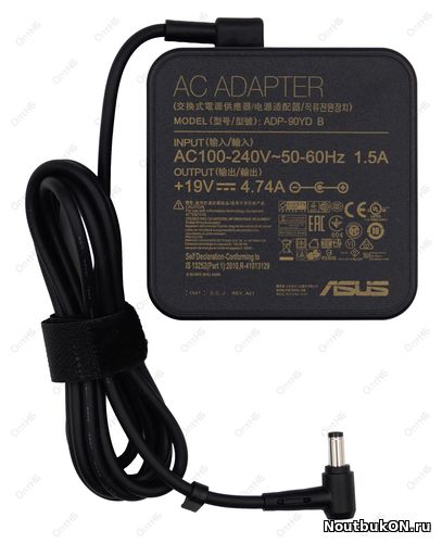 Блок питания Asus 5.5x2.5мм, 90W (19V, 4.74A) без сетевого кабеля, ORG (square shape) КАК ОРИГИНАЛ КВАДРАТНОЙ ФОРМЫ КАЧЕСТВО ОЧЕНЬ ХОРОШЕЕ