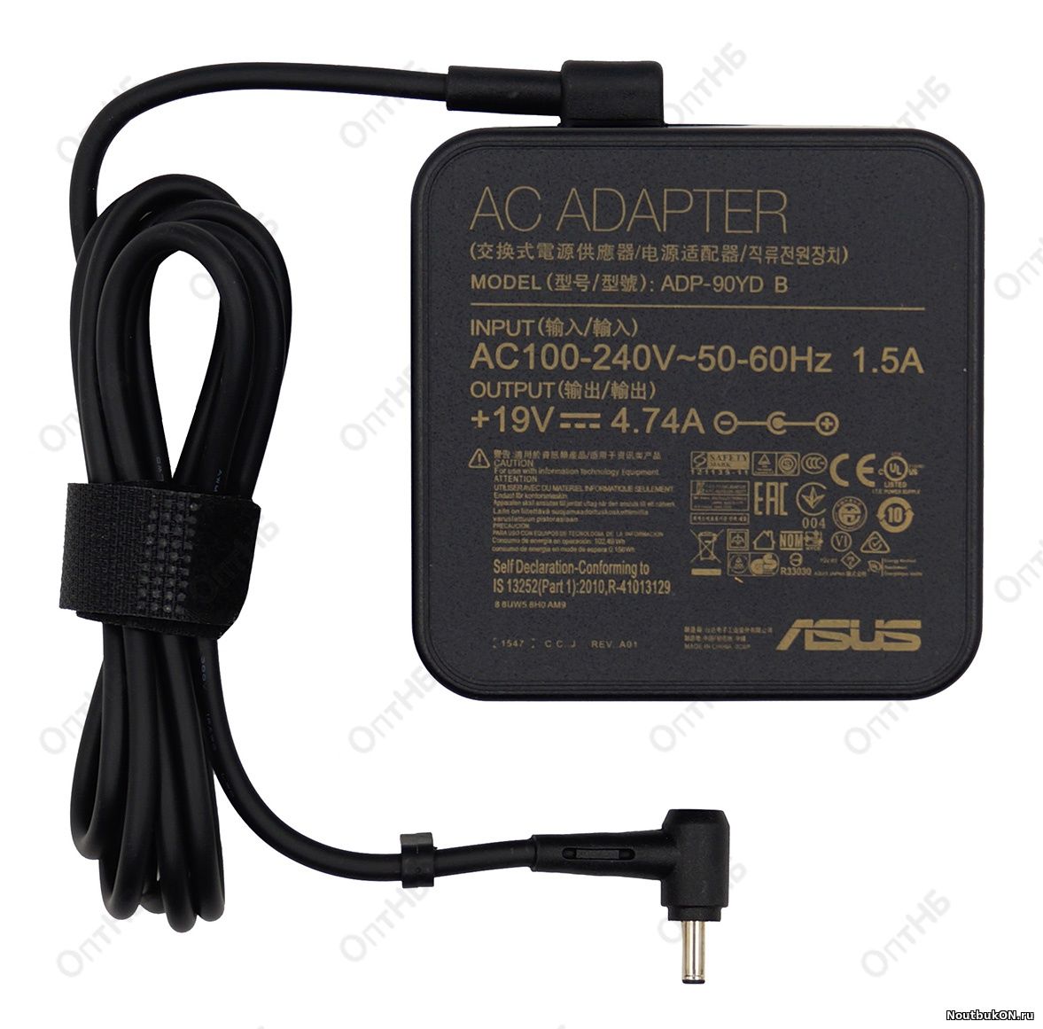 Зарядное устройство ASUS Toshiba 19V 4.74A 90w 4.0x1.35 ZenBook UX32, UX32A, UX32VD, UX42 ОТЛИЧНОЕ КАЧЕСТВО КАК У ОРИГИНАЛА ФОРМА БЛОКА КВАДРАТНАЯ