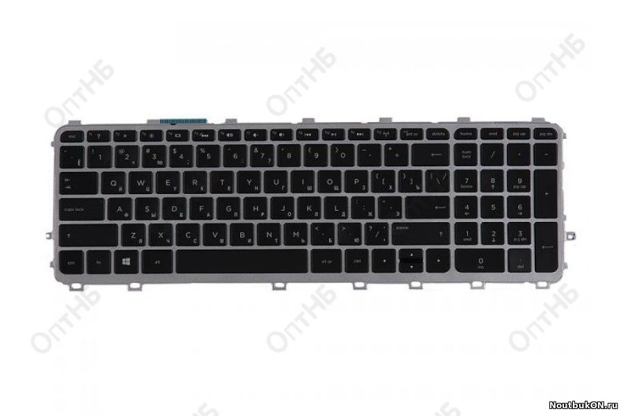 Клавиатура для ноутбука HP ENVY 15-j000, 17-j000 черная, рамка серебряная