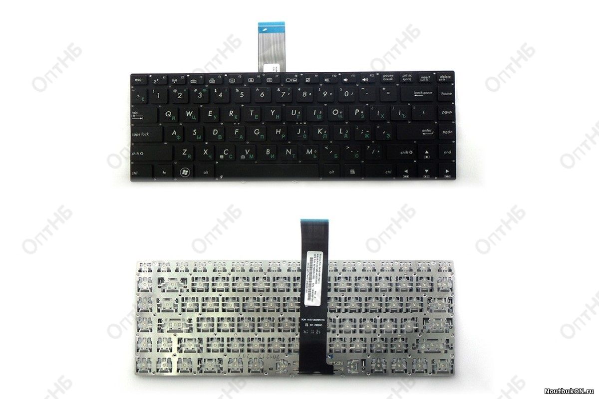 Клавиатура для ноутбука Asus N46, N46VZ, N46VB, N46VJ, N46VM, N46JV, K45, U37, U46E черная, ver.2