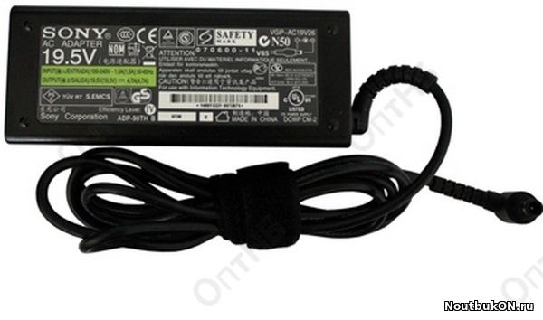 Зарядное устройство SONY 19.5V 3.9A ADP-75UB 75w РАЗЪЕМ КРУГЛЫЙ 6.5X4.4 ММ ПО ЦЕНТРУ PIN