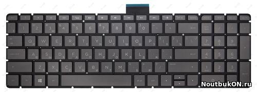 Клавиатура для ноутбука HP Pavilion 15-ab, 15-ae, 15-au, 15-bc, 15-cc, 15-cd, 15z-ab, 17-ab, 17-g, HP Omen 15-ax 15-cb серая, без рамки, с подсветкой
