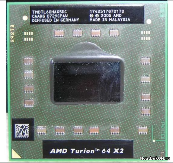 Процессор для ноутбука Socket S1 AMD Turion 64 X2 Mobile TL-60 2000MHz (Tyler, 1024Kb L2 Cache, TMDTL60HAX5DC)