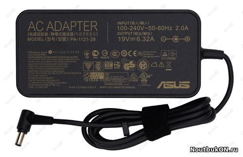 Блок питания Asus 6.0x3.7мм, 120W (19V, 6.32A) без сетевого кабеля, ORG (slim type)