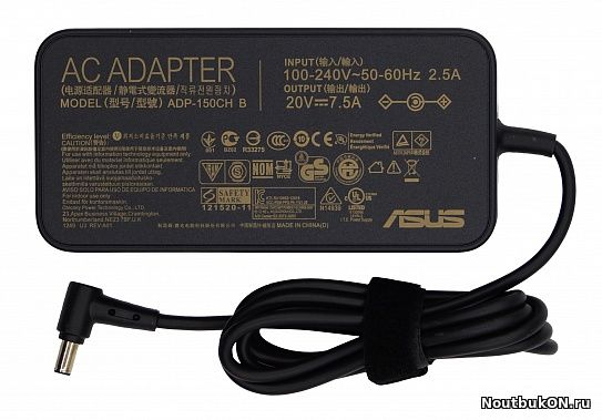 Блок питания Asus 6.0x3.7мм, 150W (20V, 7.5A) без сетевого кабеля, ORG (slim type)