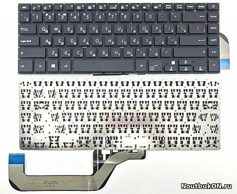 Клавиатура для ноутбука Asus X505BA, X505, X505BP черная, без рамки