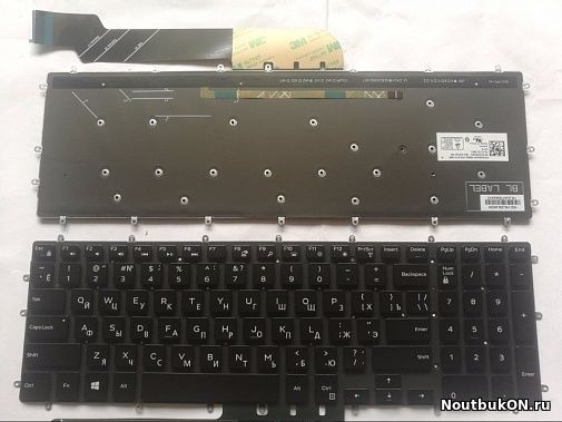 Клавиатура для Dell Inspiron 15-7566, 7567, 7778, 5567, 5565, 5568, 7566 7577 p72f Совместимость: 03NVJK, PK131Q04B00, SN7251BL черная с подсветкой оригинал