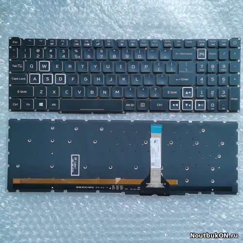 Клавиатура для ноутбука Acer Nitro AN515-45, AN515-55, AN515-56, AN515-57, AN517-41, AN517-57, черная, с RGB подсветкой, (стрелки в рамке) LG05P_N12B3L, PK133AU1B10