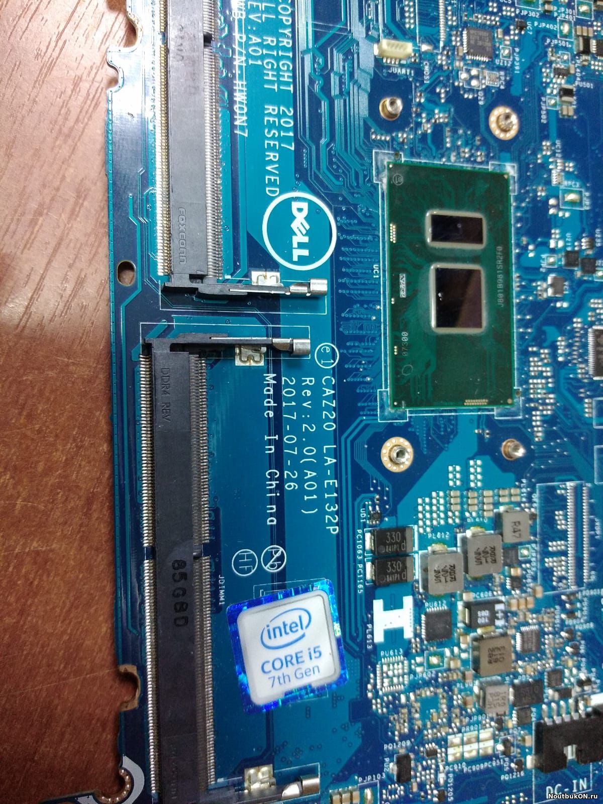Системная плата для ноутбука Dell Latitude 7480-W/LA-E132P rev. 2.0 CAZ20, HW0N7 нерабочая