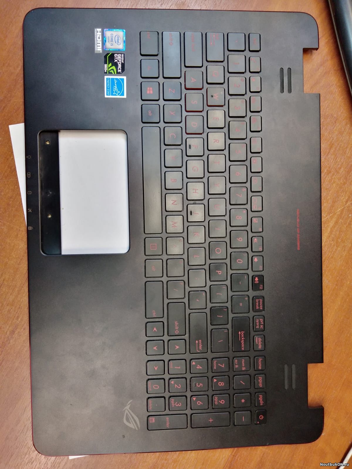Топкейс черный для ASUS N551VW N551JW N551J N551JB N551JK N551JM N551 N551JK N551JA с клавиатурой без тачпада