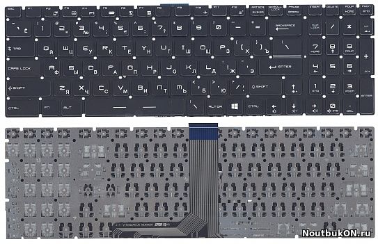 Клавиатура для ноутбука MSI GT62 черная без рамки, без подсветки