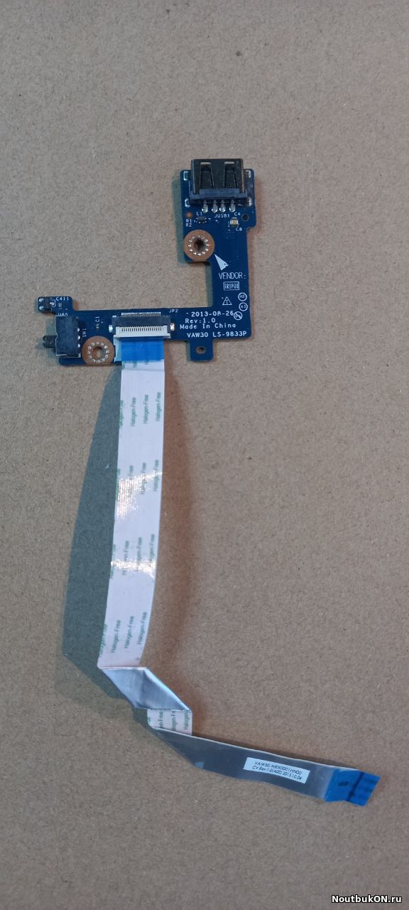 Плата USB разъема для ноутбука Dell Latitude E5440, E5540 LS-9833P VAW30 0PP2TH PP2TH С ШЛЕЙФОМ