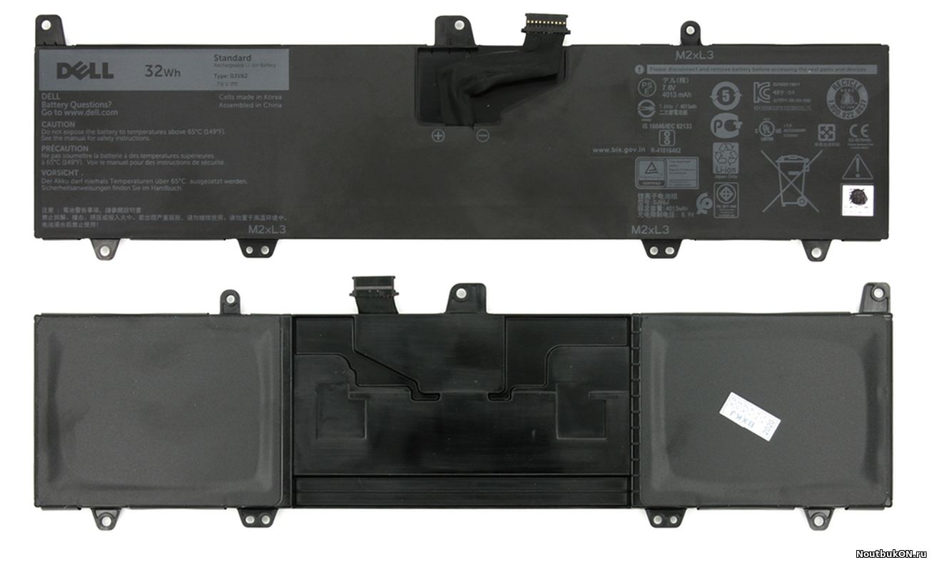 Аккумулятор Dell 11 - 3180 3185 P24T 0JV6J 7.6V 4013 MAH 32WH СТЕПЕНЬ ИЗНОШЕННОСТИ 14%
