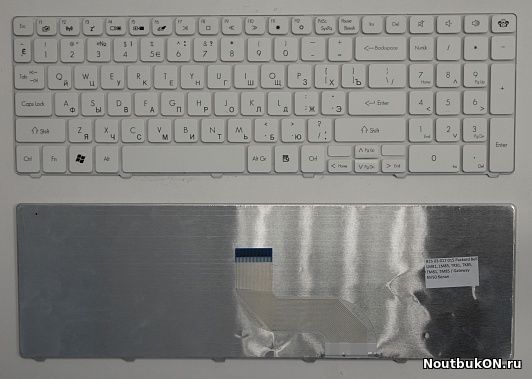 Клавиатура для ноутбука Packard Bell LM81, LM85, TK81, TK85, TM81, TM85 / Gateway NV50 белая