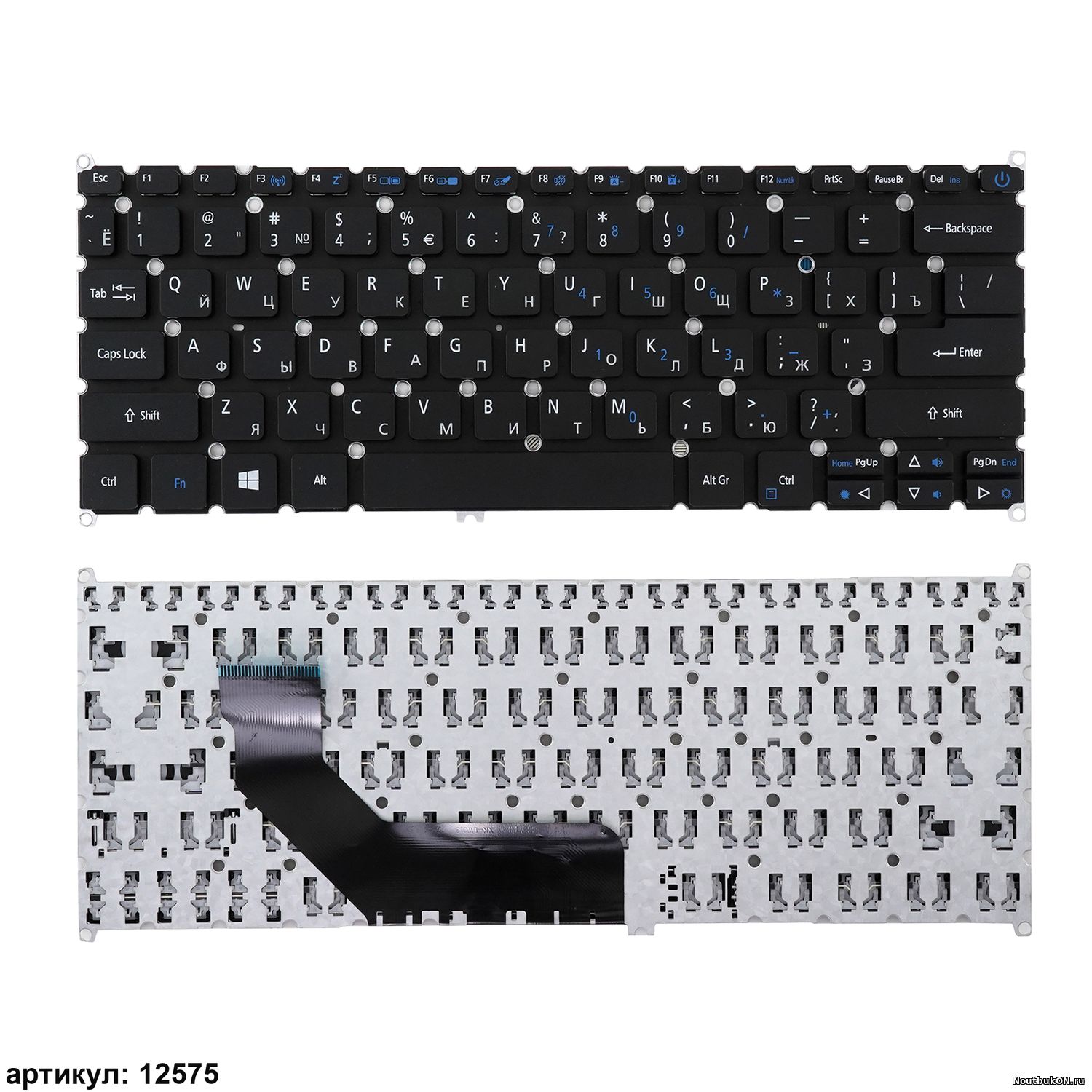 Клавиатура для ноутбука Acer Swift 3 SF314-51 черная без рамки Acer Swift 3 SF314-51, SF314-51-52W2, SF314-51-31, SF314-52, SF314-53, SF514-51, SF514-51G, SF514-52T, SF514-53T, Aspire S13 S5-371 Совм