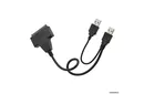 Адаптер-переходник USB 2.0 - SATA 7+15 pin для SSD 2.5" / HDD 2.5" / HDD 3.5" с разъемом под питания (без блока)