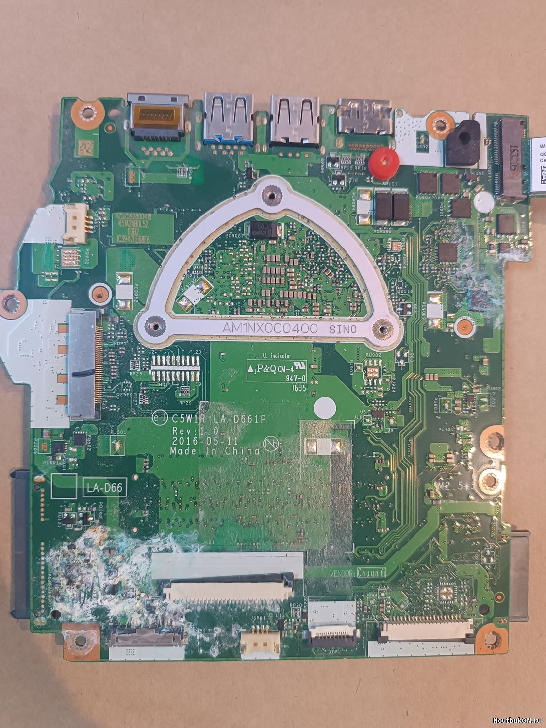 Материнская плата для ноутбука Acer Aspire ES1-523 ES1-533 ES1-572 С5W1R LA-D661P REV:1.0 Extensa 2540 НЕРАБОЧАЯ ЗАЛИТАЯ n16c2
