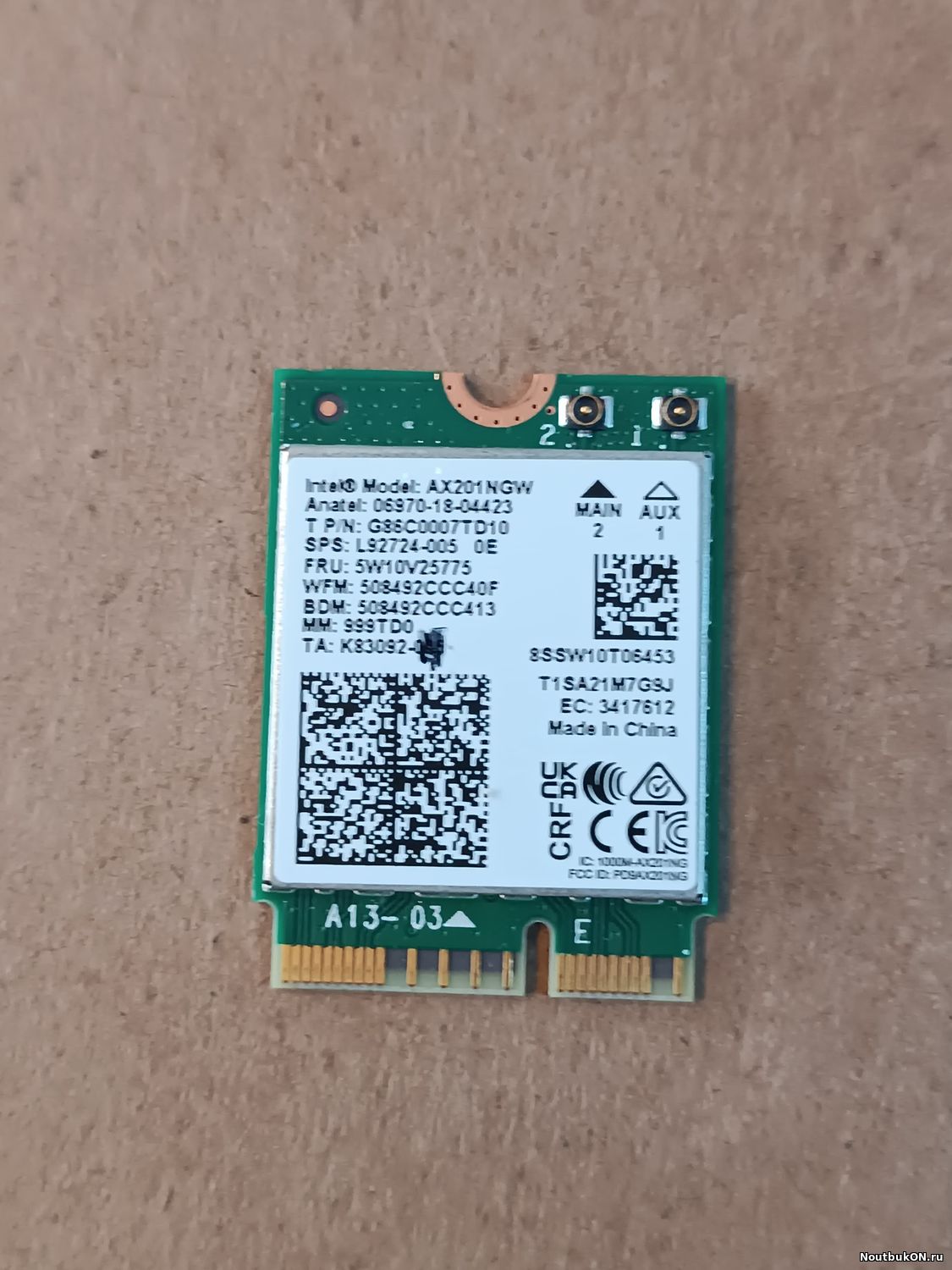 wi-fi модуль адаптер беспроводной связи Intel AX201NGW для MSI Katana GF76 ms-16R3