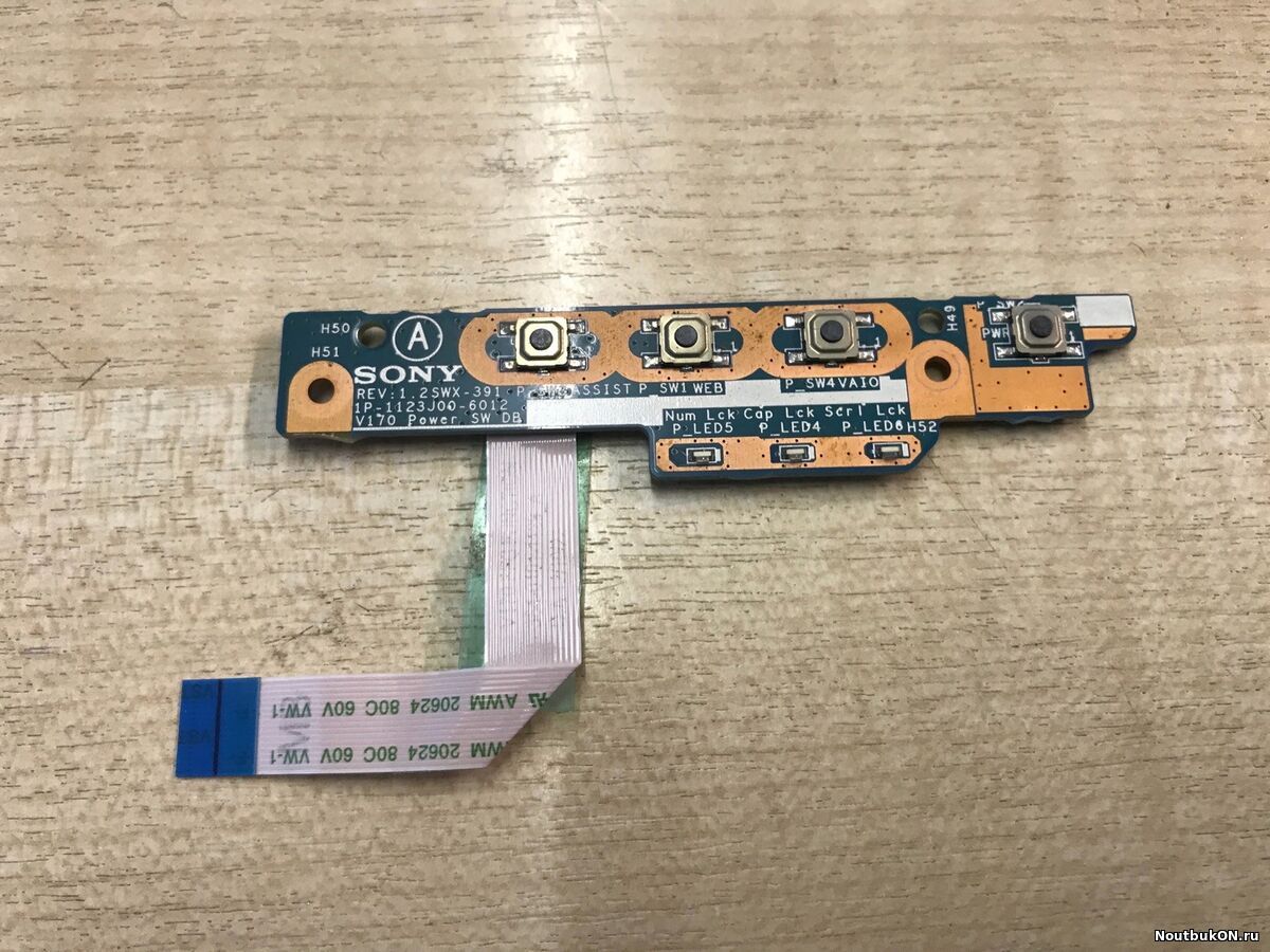 Кнопка включения для ноутбука Sony sve14 V170 1p-1123j00-6012 с шлейфом