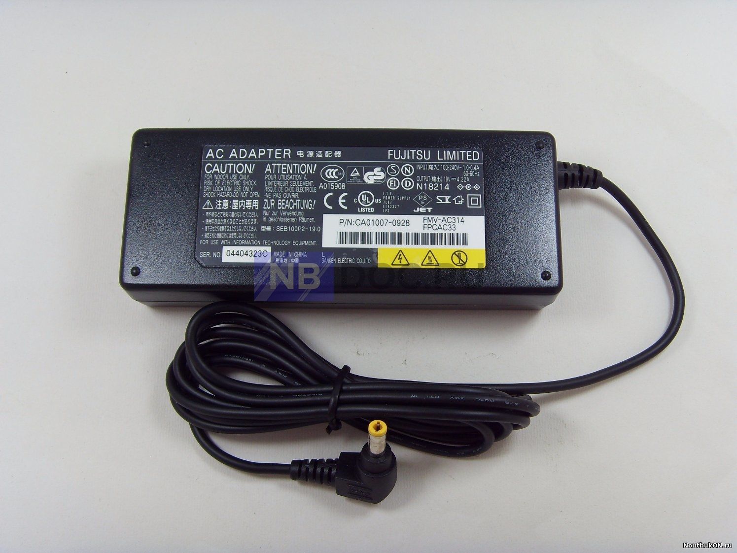 Зарядное устройство FUJITSU 19V 4.22A 80w ADP-80NB РАЗЪЕМ КРУГЛЫЙ 5.5X2.5 ММ ОРИГИНАЛ
