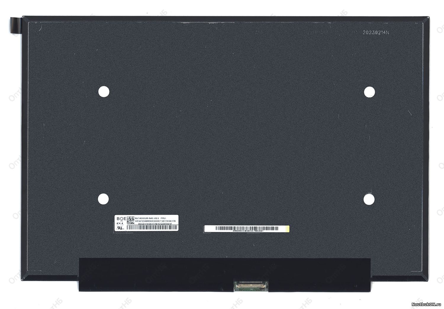 Матрица 14.0", 1920x1200, LED, 30 pins EDP, SLIM, без креплений, Матовая, IPS, P/N: NV140WUM-N45, MNE007QS3-1 (306.594x206x3)