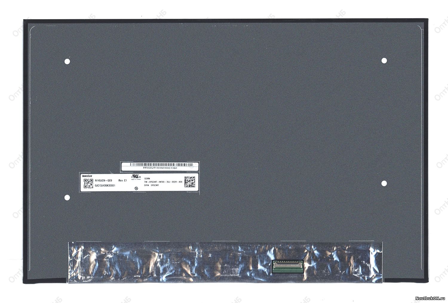 Матрица 14.0", 1920x1200, LED, 40 pins EDP (0.4 pin pitch), SLIM, без креплений, Матовая, IPS, 72% NTSC, P/N: N140JCN-GE9, с тачскрином