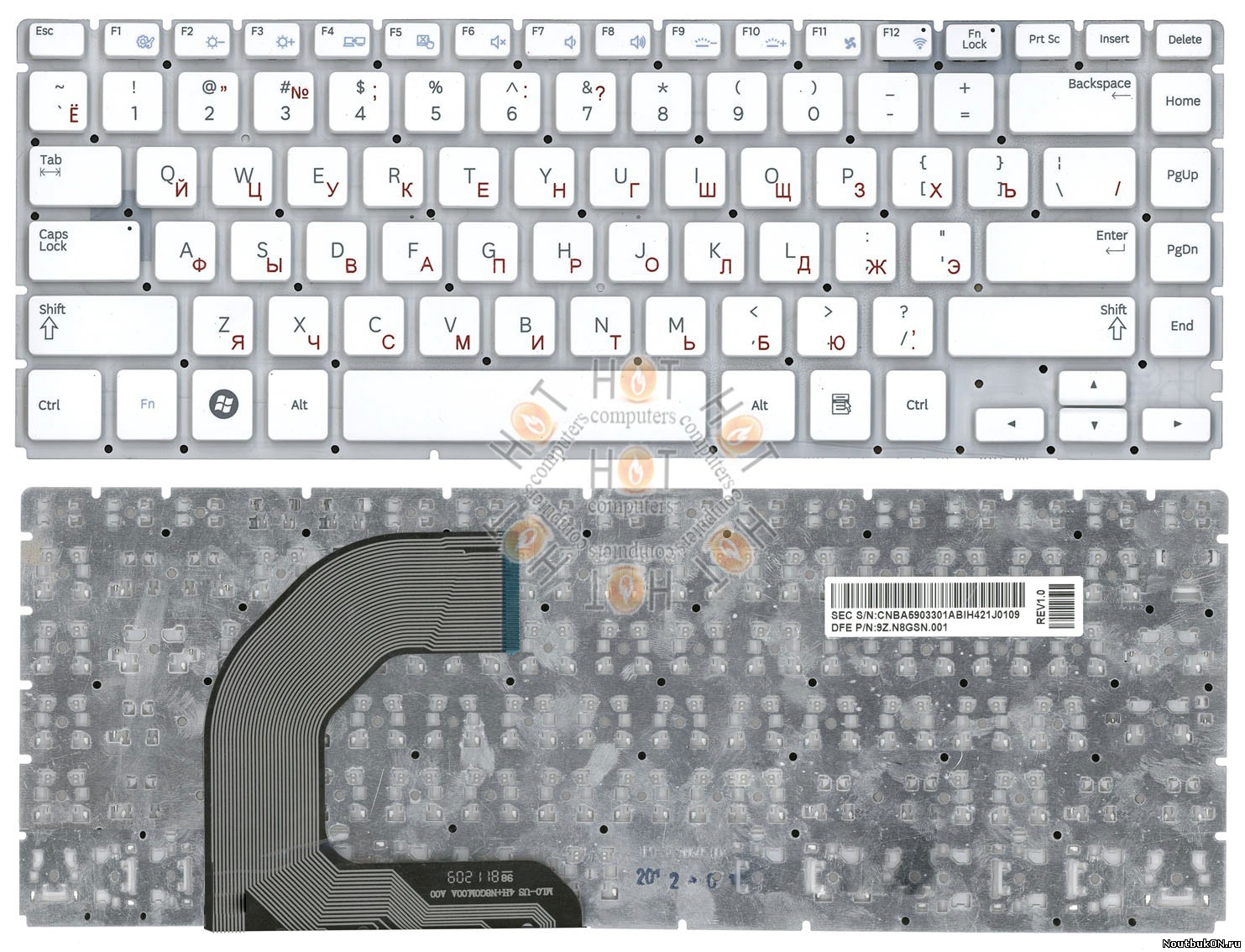 Клавиатура для ноутбука Samsung Q470 Английская 9Z.N8GSN.001 BA59-03299A, CNBA5903299ABIH, 9Z.N8GSN.101)